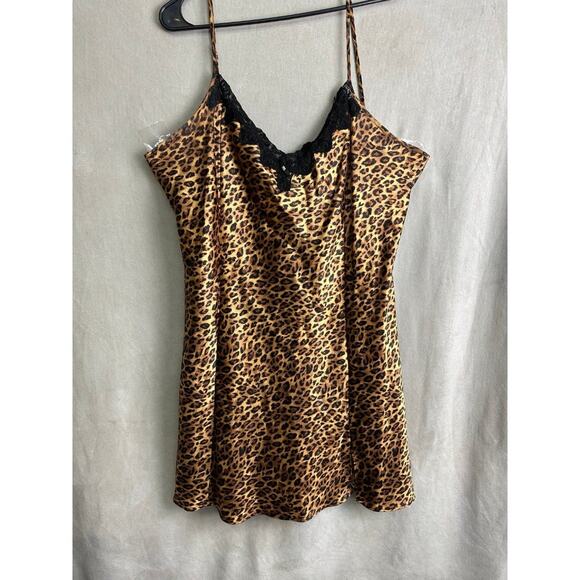Plus Size Sophia by Delicates Leopard Print Slip Dress XL Vintage Lingerie 1x - Picture 1 of 6